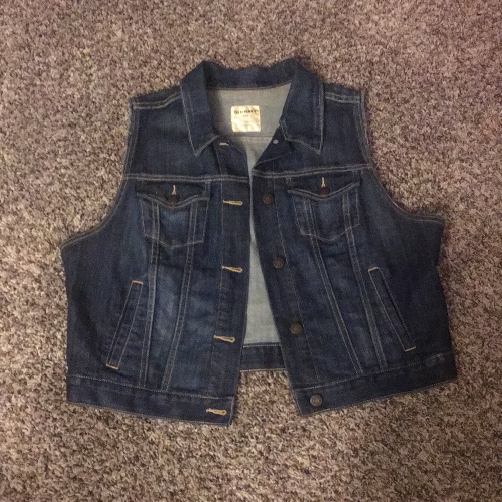 Old Navy Dark Denim Jean Vest